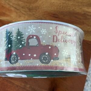 Festive Red Truck Holiday Ribbon